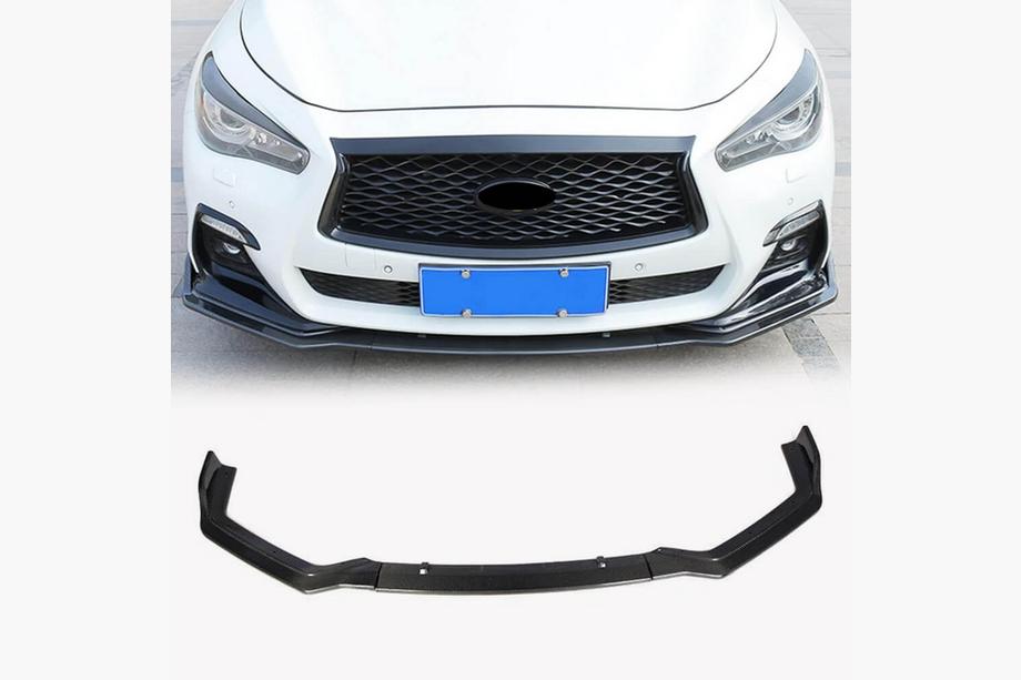 Infiniti Q50/Q60 2013–2024 Frontläpp till främre stötfångare Lip V1 (för Q50 Sport 2018-2022, kolfiber) Image