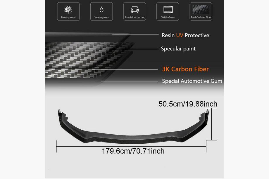 Infiniti Q50/Q60 2013–2024 Frontläpp till främre stötfångare Lip V1 (för Q60 2016-2022, kolfiber) Foto 5