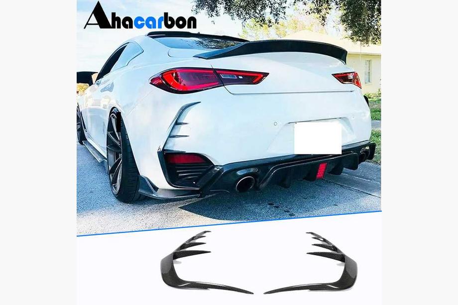 Infiniti Q50/Q60 2013–2024 Bakre stötfångarinsatser (för Q60 2016-2022, kolfiber) Image