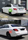 Mercedes E-klass W213 2016–2023 Bakre diffuser med avgasändrör E63-Design Silver (för AMG/AMG-Line 2016-2020) foto 8
