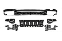 Mercedes E-klass W213 2016–2023 Bakre diffuser med avgasändrör E63-Design Silver (för AMG/AMG-Line 2016-2020) foto 1