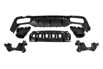 Mercedes E-klass W213 2016–2023 Bakre diffuser med avgasändrör E63-Design Silver (för AMG/AMG-Line 2016-2020) foto 4