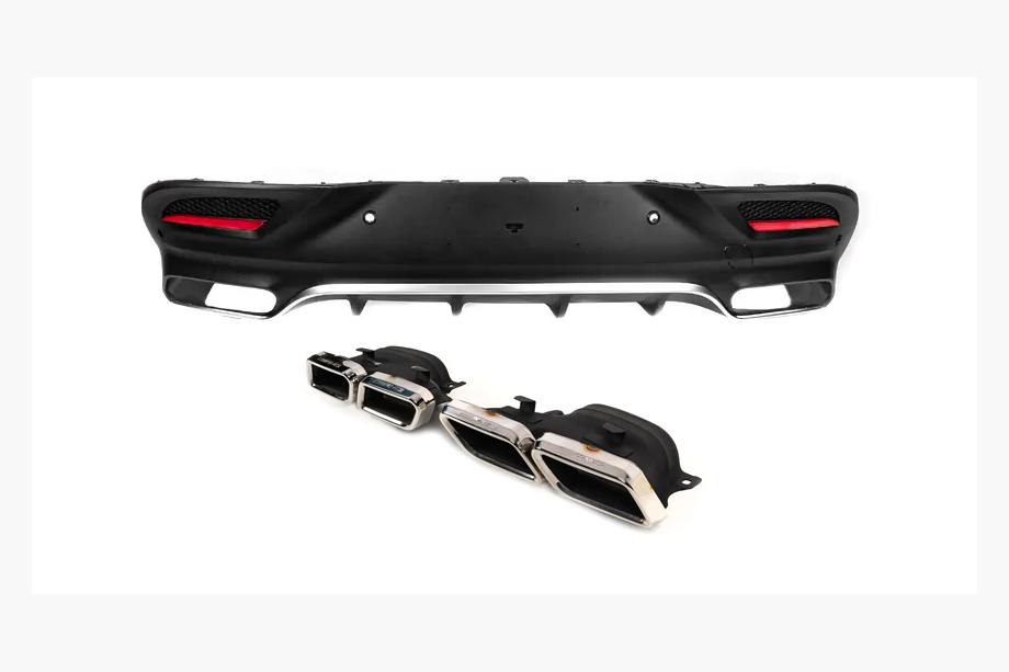 Mercedes GLE Coupé C292 2015–2019 Bakre diffuser med avgasändrör Silver (GLE63-design) Foto 1