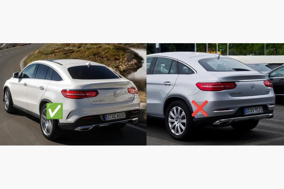 Mercedes GLE Coupé C292 2015–2019 Bakre diffuser med avgasändrör Silver (GLE63-design) Foto 4