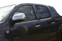 Toyota Hilux 2006–2015 Fönsterlister (4 st, rostfritt stål) Carmos - turkiskt stål foto 1