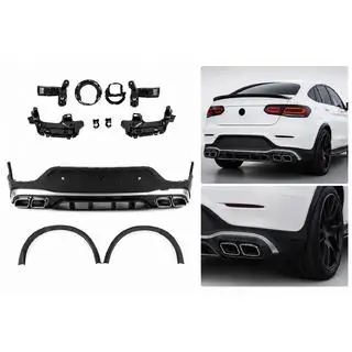 Bakre diffuser med avgasändrör Silver (AMG63 design 2020-2022)