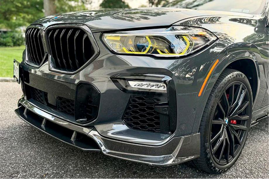 BMW X6 G06 2019–2027 Främre stötfångarläpp Carbon V1 (för M-Sport, 2018-2022) Image