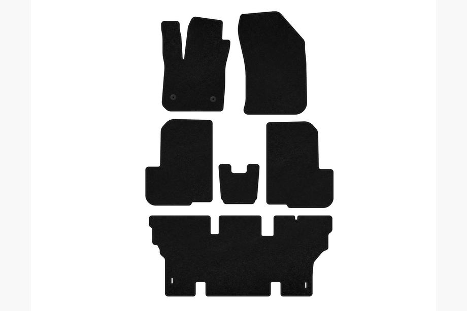 Dacia Lodgy 2012–2022 Premium textilmattor (3 rader, 7-sits, svarta) Image