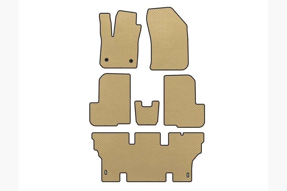 Dacia Lodgy 2012–2022 EVA bilmattor (3 rader, 7-sits, beige) Image
