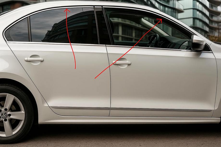 Volkswagen Jetta 2011–2018 Övre fönsterlister 6 st, rostfritt Image