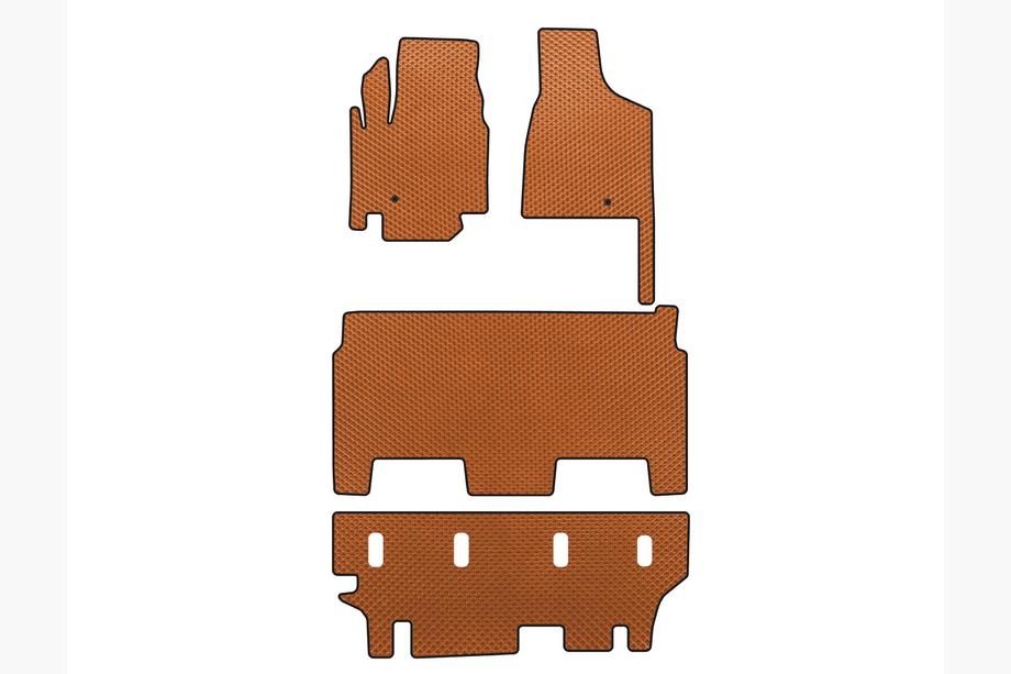 Dodge Grand Caravan V 2008–2020 EVA golvmattesats för kupén (2008-2020, 3 rader, 8-sits/Utrustningsnivå SXT, Orange) Image