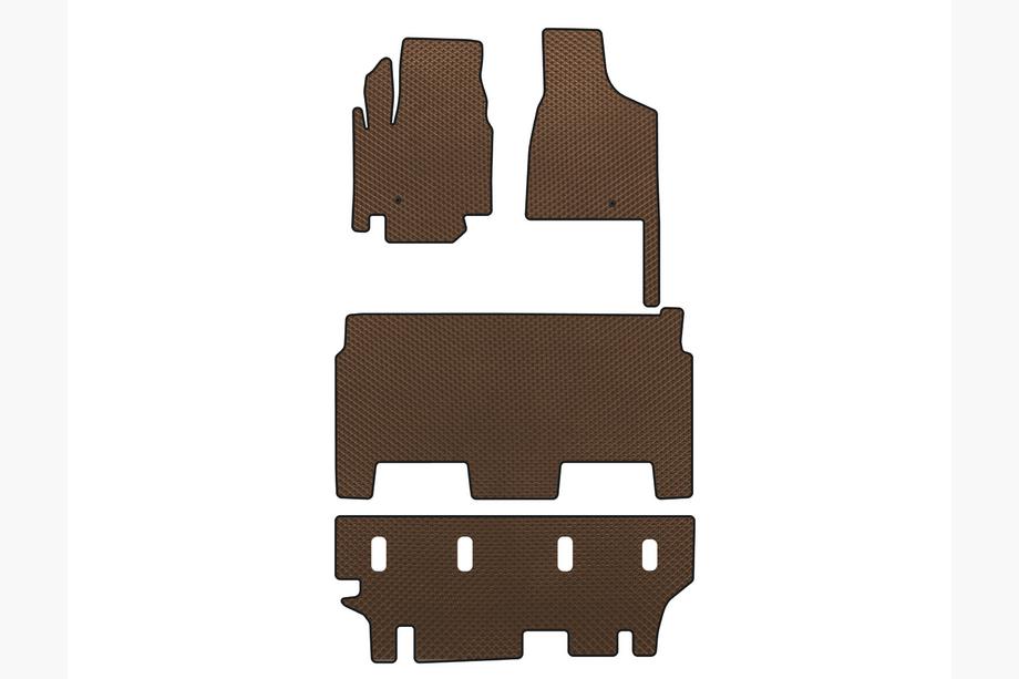 Dodge Grand Caravan V 2008–2020 EVA bilmattor (2008-2020, 3 rader, 8-sits / utrustningsnivå SXT, brun) Image