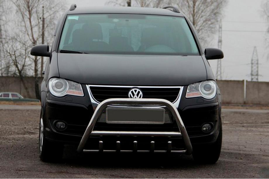 Volkswagen Touran 2003–2010 Frontbåge WT003 (rostfritt stål) 60 mm, med text Image