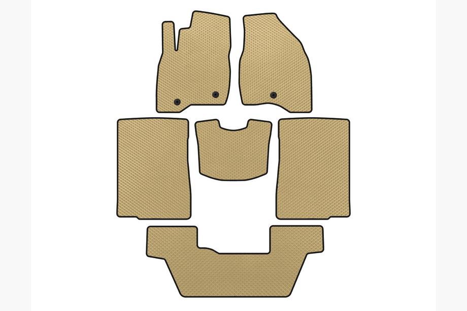Ford Explorer 2011–2019 EVA bilmattor (2015-2017, 3 rader, 7-sits, beige) Image