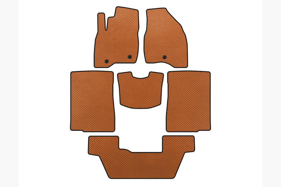 Ford Explorer 2011–2019 EVA bilmattor (2015-2017, 3 rader, 7-sits, Orange) Image