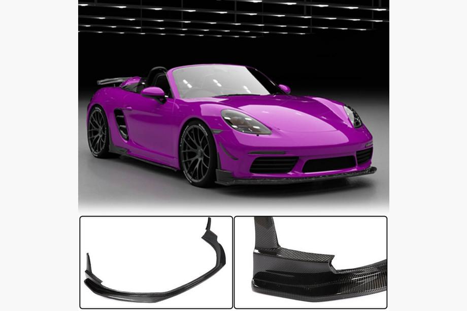 Porsche Boxster/Cayman 982 (718) 2016– Frontlip till främre stötfångare Lip V1 (2016-2019, kolfiber) Image