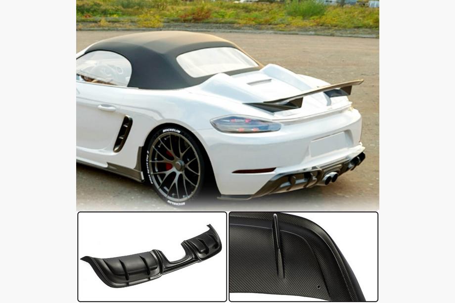 Porsche Boxster/Cayman 982 (718) 2016– Bakre stötfångardiffusor V3 (2016-2019, Carbon) Image