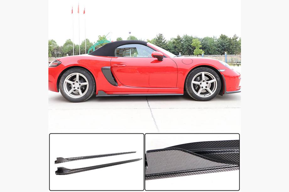 Porsche Boxster/Cayman 982 (718) 2016– Sidokjolar V1 (2016-2019, kolfiber) Image