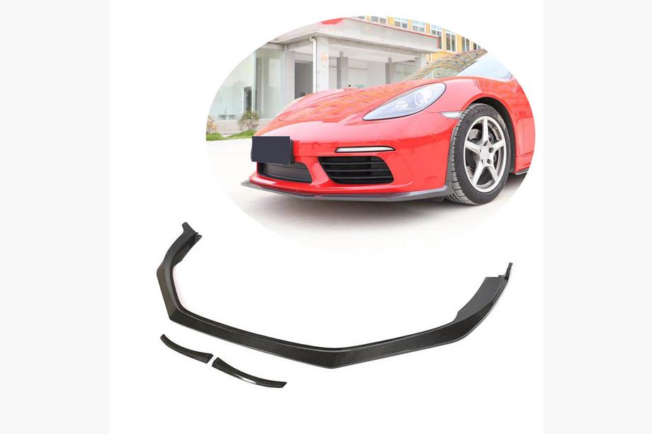Porsche Boxster/Cayman 982 (718) 2016– Frontläpp till främre stötfångare Lip V2 (2016-2019, kolfiber) Image