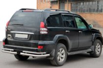 Toyota Land Cruiser Prado 120 2002–2009 Bakre dubbla hörnbågar AK003-1 (2 st, rostfritt) foto 3