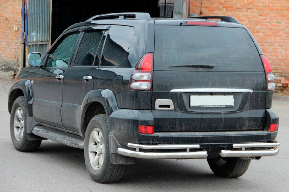 Toyota Land Cruiser Prado 120 2002–2009 Bakre dubbla hörnbågar AK003-1 (2 st, rostfritt) Image