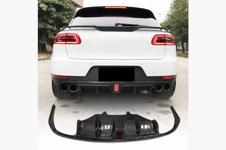 Porsche Macan 2014–2024 Bakre stötfångardiffuser V2 (2014-2021, kolfiber) Image