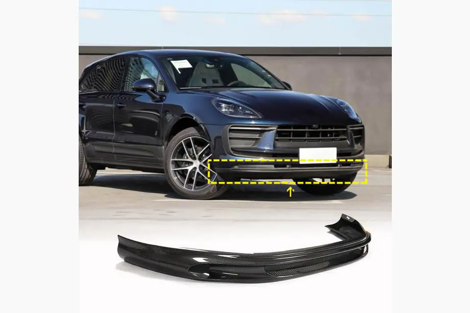 Porsche Macan 2014–2024 Frontläpp till främre stötfångare Lip (2022+, Kolfiber) Image