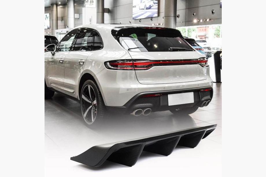 Porsche Macan 2014–2024 Bakre stötfångardiffusor V1 (2021+, kolfiber) Image