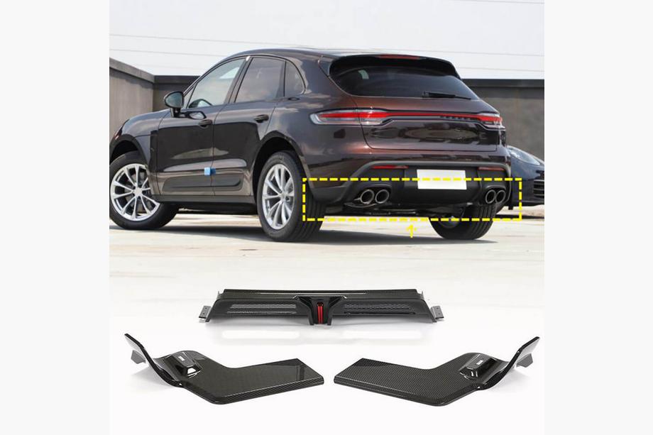 Porsche Macan 2014–2024 Bakre stötfångardiffusor V2 (2021+, kolfiber) Image