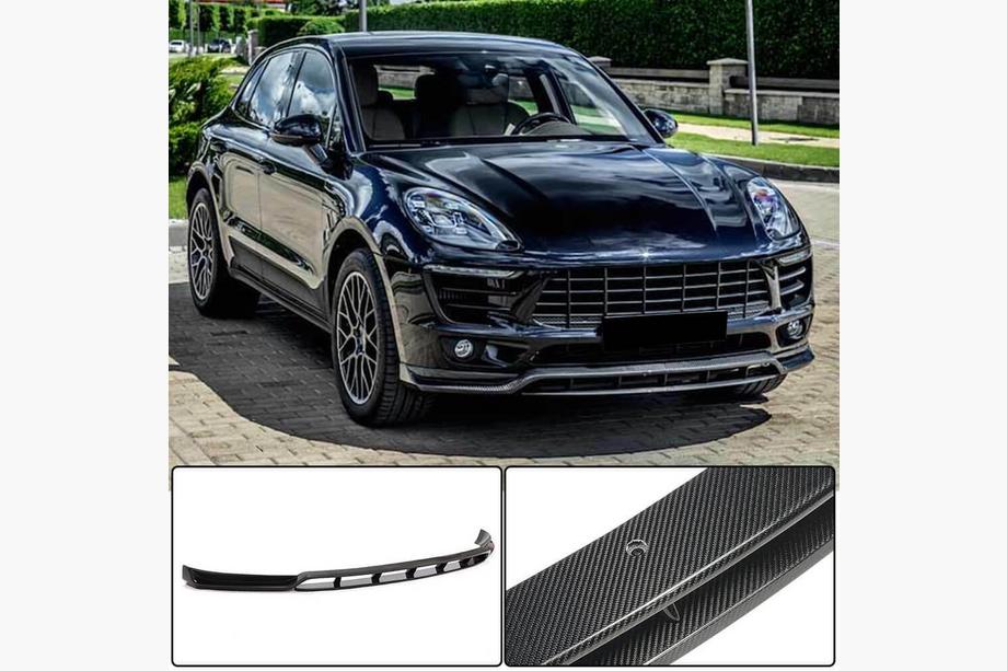Porsche Macan 2014–2024 Frontläpp till stötfångare Lip V2 (2014-2018, Kolfiber) Image