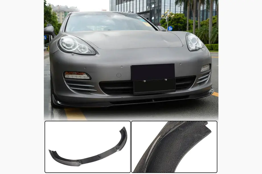 Porsche Panamera 2009–2016 Frontläpp till främre stötfångaren Lip (för Base 2009-2013, kolfiber) Image
