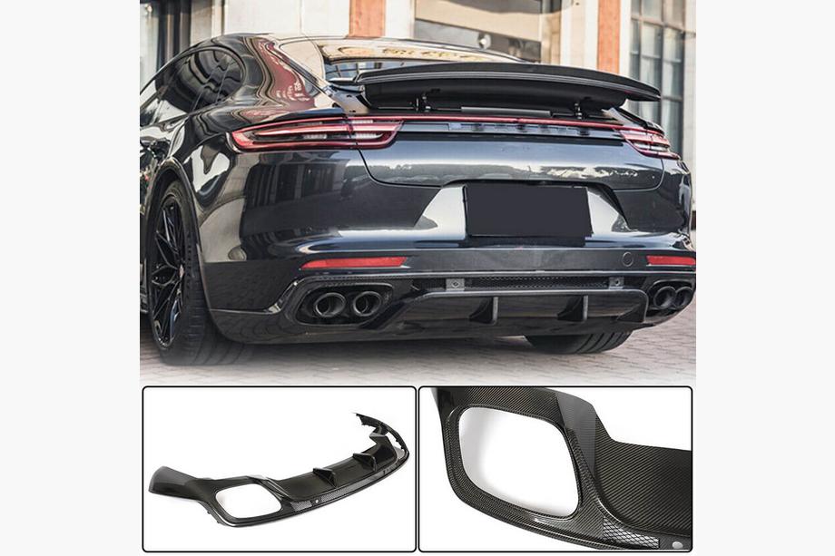 Porsche Panamera 2016–2023 Bakre stötfångardiffusor (2016-2020, Kolfiber) Image