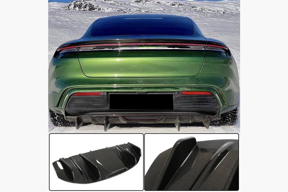 Porsche Taycan 2019– Bakre stötfångardiffusor (för 2019-2024 Base SD, kolfiber) Image