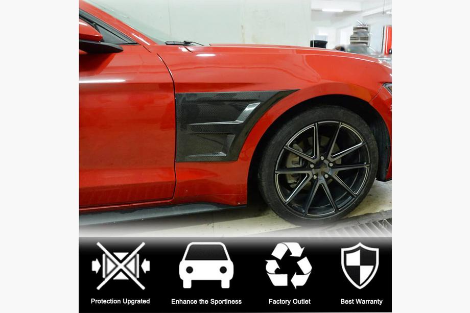 Ford Mustang 2015–2023 Kolfiberkåpor för framskärmar Foto 3