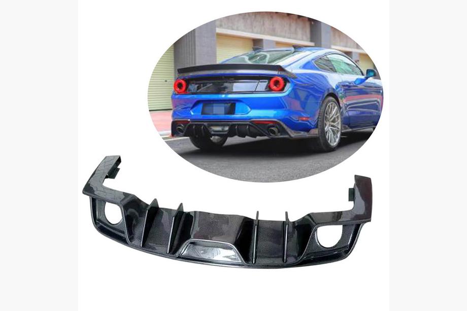 Ford Mustang 2015–2023 Bakre stötfångardiffusor V1 (2018-2021, Kolfiber) Image