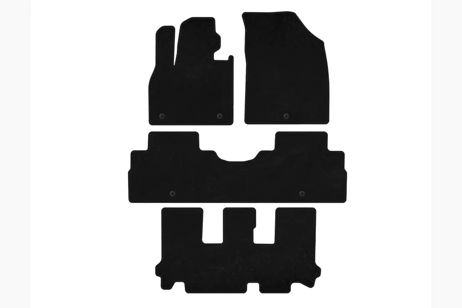 Hyundai Palisade 2018–2025 Classic textilmattor (3 rader, 8-sits, svart) Image