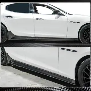 V3 sidokjolar (för Base/S/S Q4/Diesel/250 Diesel, kolfiber) Maserati Ghibli 2013–2023 foto 3