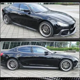 V3 sidokjolar (för Base/S/S Q4/Diesel/250 Diesel, kolfiber) Maserati Ghibli 2013–2023 foto 4