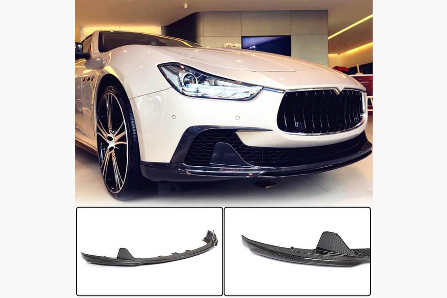 Maserati Ghibli 2013–2023 Frontläpp Lip V3 till främre stötfångaren (för Base/S/S Q4 2013-2017, kolfiber) Image