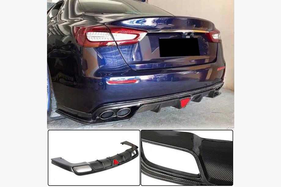 Maserati Quattroporte 2013–2023 Bakre stötfångardiffusor V1 (för S/S Q4 2017-2020, kolfiber) Image