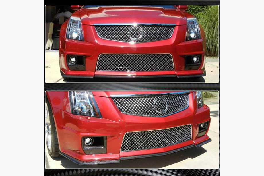Cadillac CTS 2007–2014 Frontläpp Lip V2 till främre stötfångare (för CTS V Coupe, kolfiber) Foto 4