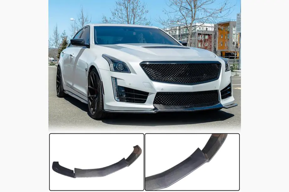 Cadillac CTS 2013–2019 Frontläpp till främre stötfångare Lip V2 (för CTS V Sedan 2016-2019, kolfiber) Foto 1