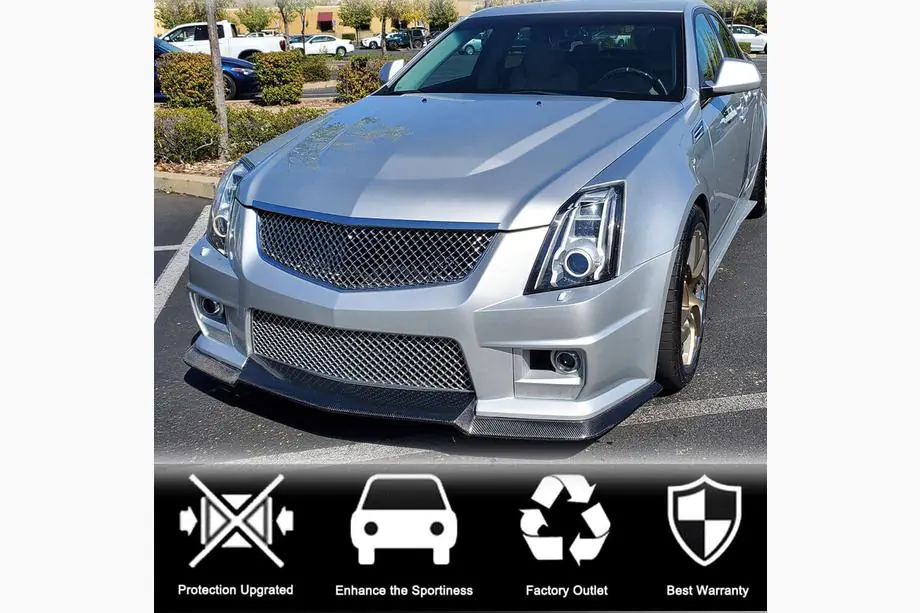 Cadillac CTS 2013–2019 Frontläpp till främre stötfångare Lip V2 (för CTS V Sedan 2016-2019, kolfiber) Foto 2