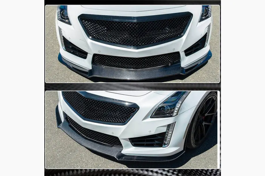 Cadillac CTS 2013–2019 Frontläpp till främre stötfångare Lip V2 (för CTS V Sedan 2016-2019, kolfiber) Foto 3