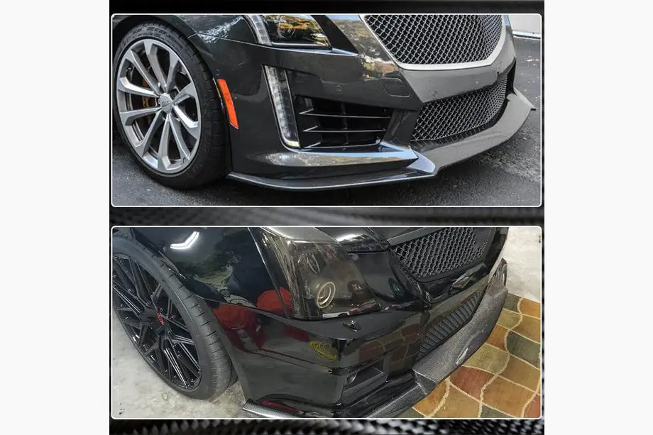 Cadillac CTS 2013–2019 Frontläpp till främre stötfångare Lip V2 (för CTS V Sedan 2016-2019, kolfiber) Foto 4