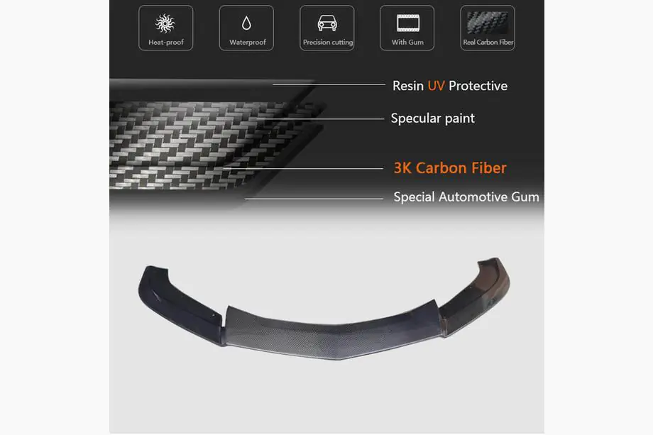 Cadillac CTS 2013–2019 Frontläpp till främre stötfångare Lip V2 (för CTS V Sedan 2016-2019, kolfiber) Foto 5