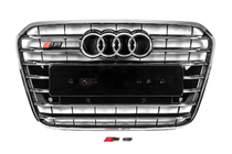 Audi A6 C7 2011–2017 Svart frontgrill med kromram S-style (2011-2014) foto 1