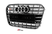 Audi A6 C7 2011–2017 Svart frontgrill med kromram S-style (2011-2014) foto 2