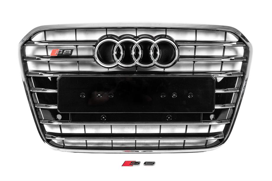 Audi A6 C7 2011–2017 Svart frontgrill med kromram S-style (2011-2014) Image