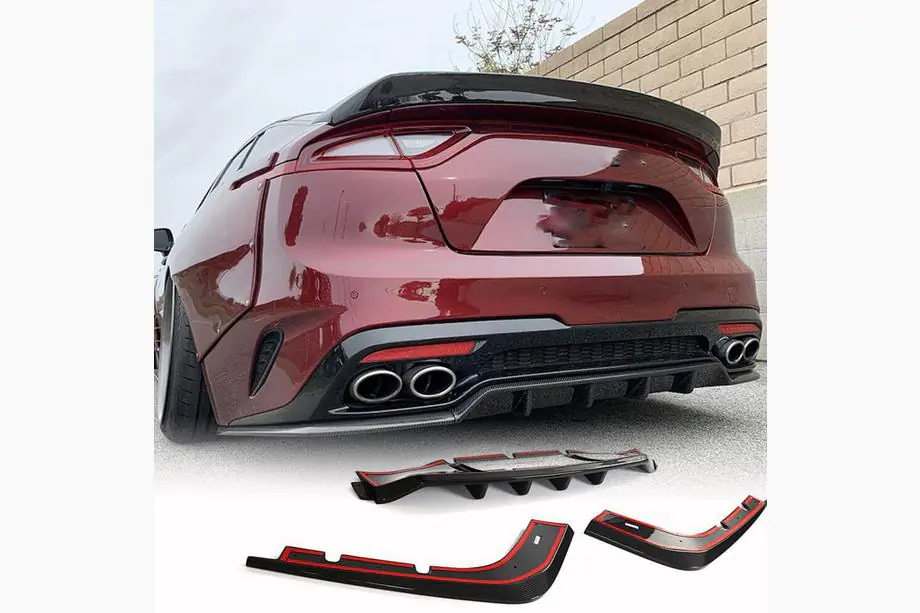 Kia Stinger 2017–2023 Bakre stötfångardiffusor (kolfiber) Image